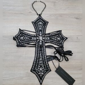 Dolls Kill Cross Top Widow Ritual Radiance Cross Top OS